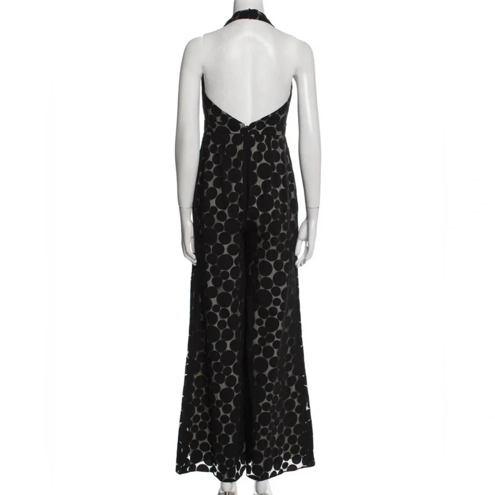 CUSHNIE Halter Neck Polka Dot Jumpsuit in black size 8 - Picture 4 of 11